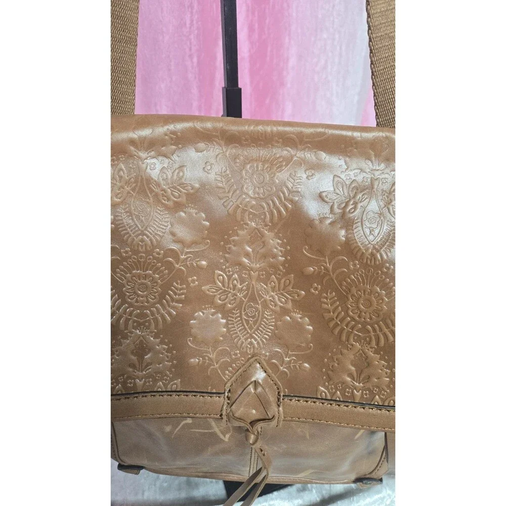 The Sak Tan Ventura Embossed Floral Tooled Leather Backpack 13x15x5